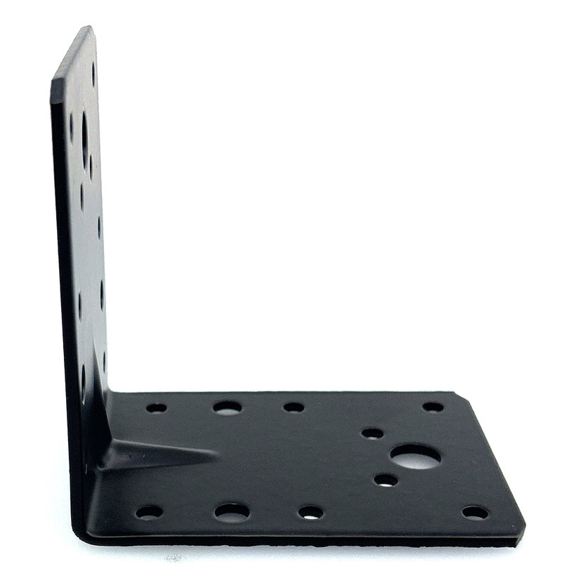 Uholník s prelisom - čierny 10ks 90x90x65x2,5mm