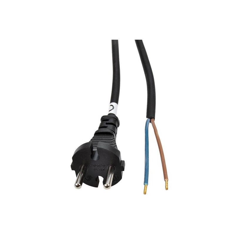 Flexo šnúra 2,5m 2x1,5 gumová čierna H05RR-F2