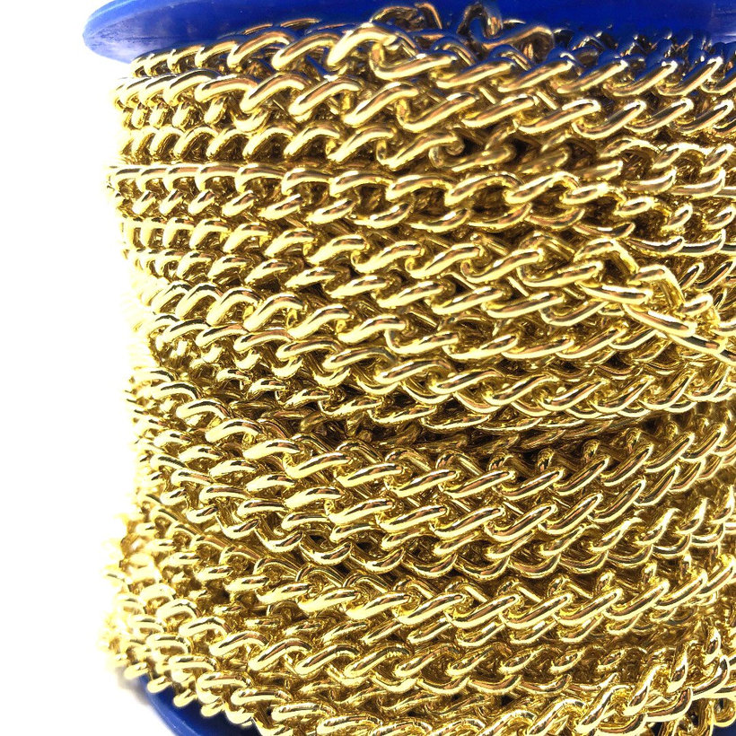 Reťaz ozdobná krútená žltý zinok 1mm