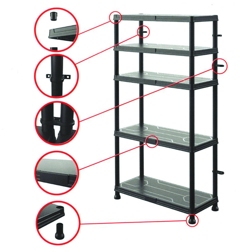 Plastový regál 74x32x134cm - 5 políc
