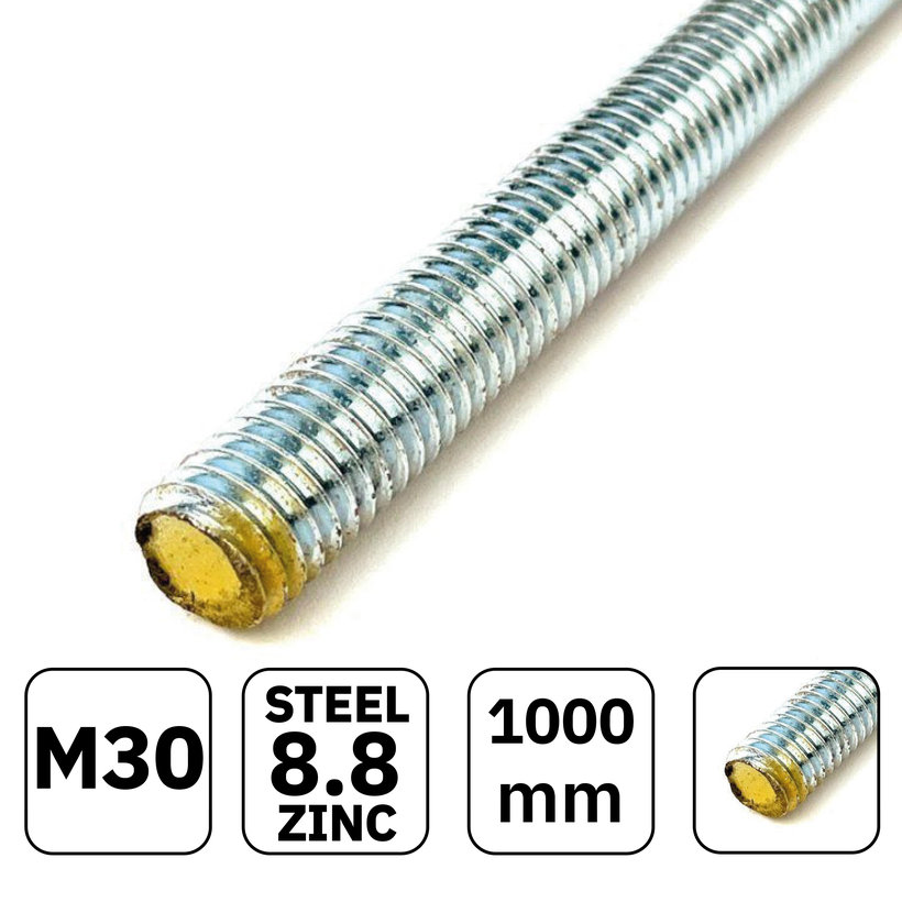 Závitová tyč DIN 975 8.8 zn M30x1000