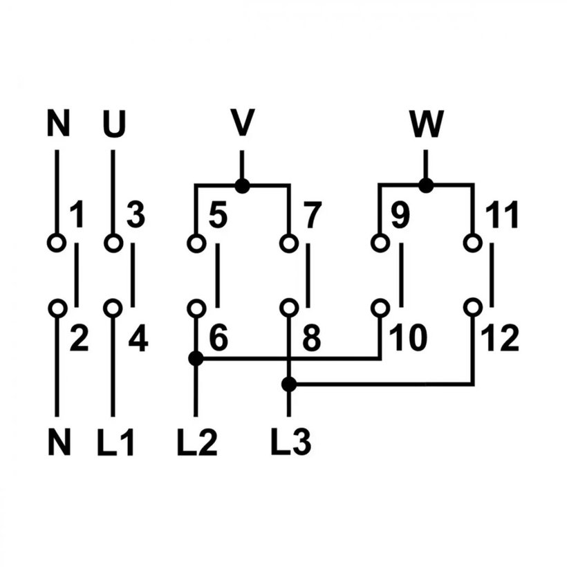 Reverzačný vačkový prepínač 20A