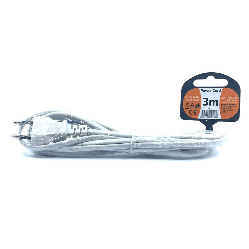 Flexo šnúra 3m 2x0,75 biela plochá