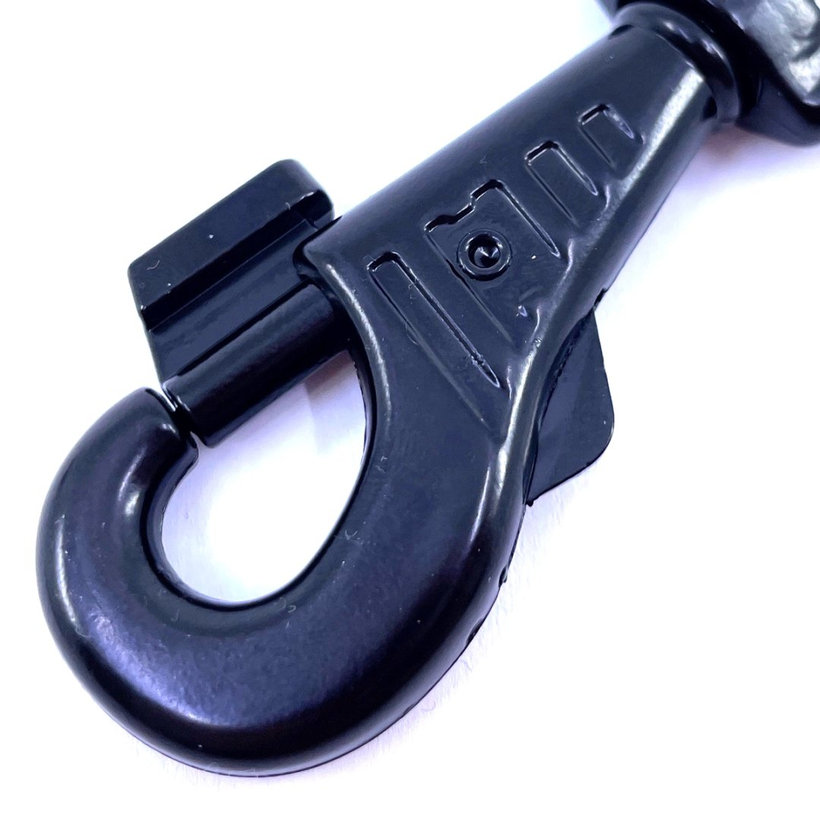 Karabína otočná s prelisom a poistkou čierna 82x20mm