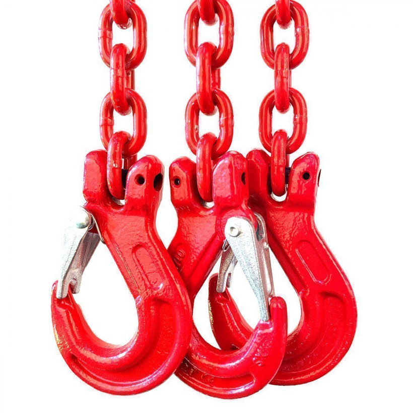 Reťazový záves oko-3 hák tr 80 so skracovačom (4,5 m, 17 000/11 800 kg, 16 mm, červená)