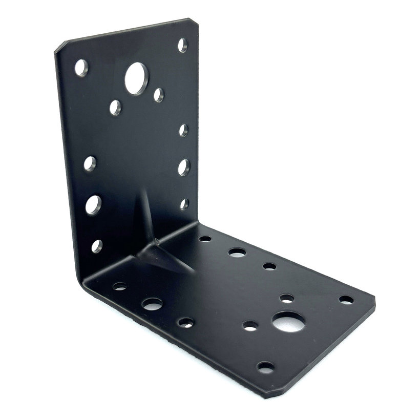 Uholník s prelisom - čierny 10ks 90x90x65x2,5mm