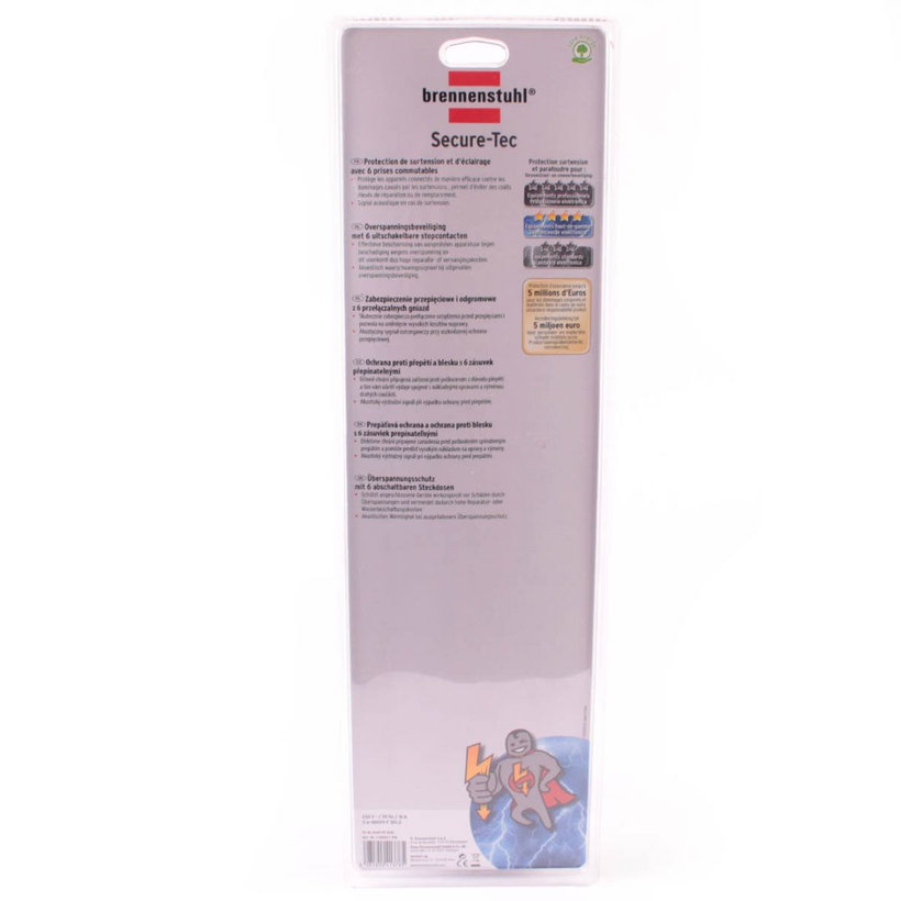 Prepäťová ochrana 6-zásuvková, antracit 3m