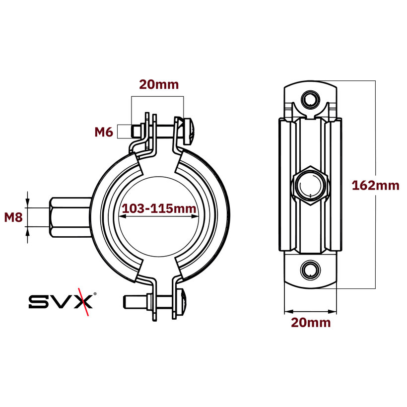 Objímka dvojskrutková 98-104mm