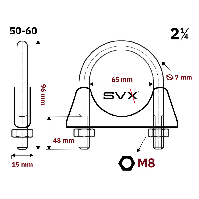 Spona trubková zn 50-60mm