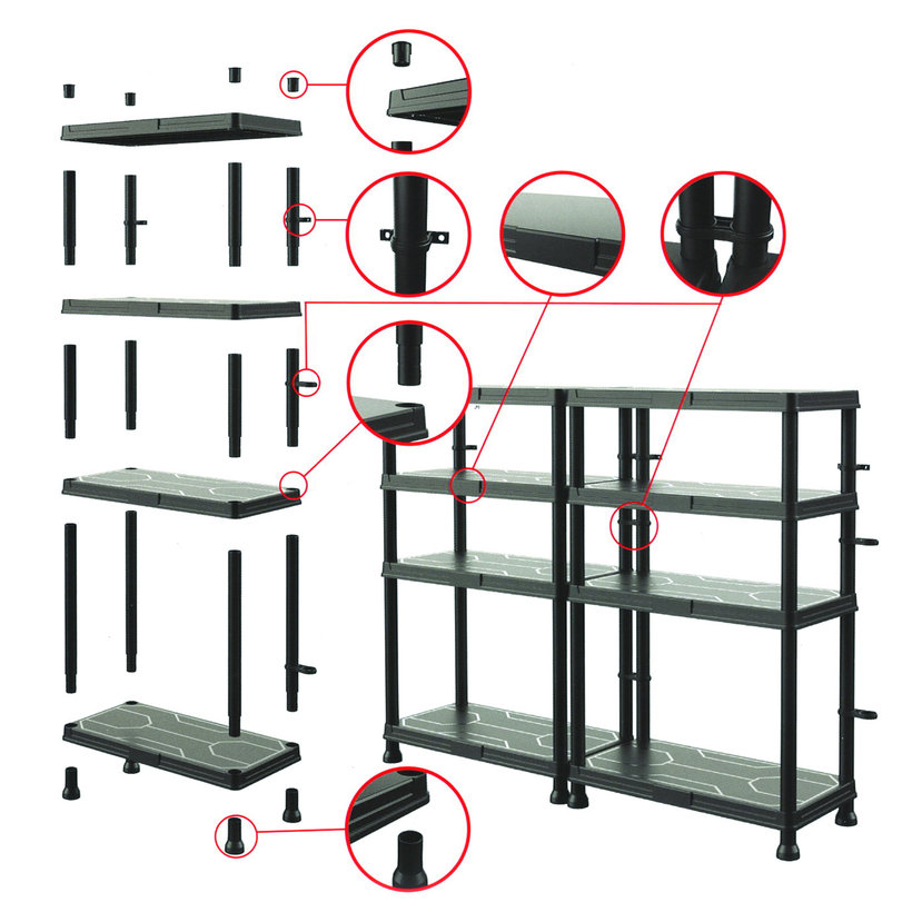 Plastový regál 60x30x92,6cm - 4 police