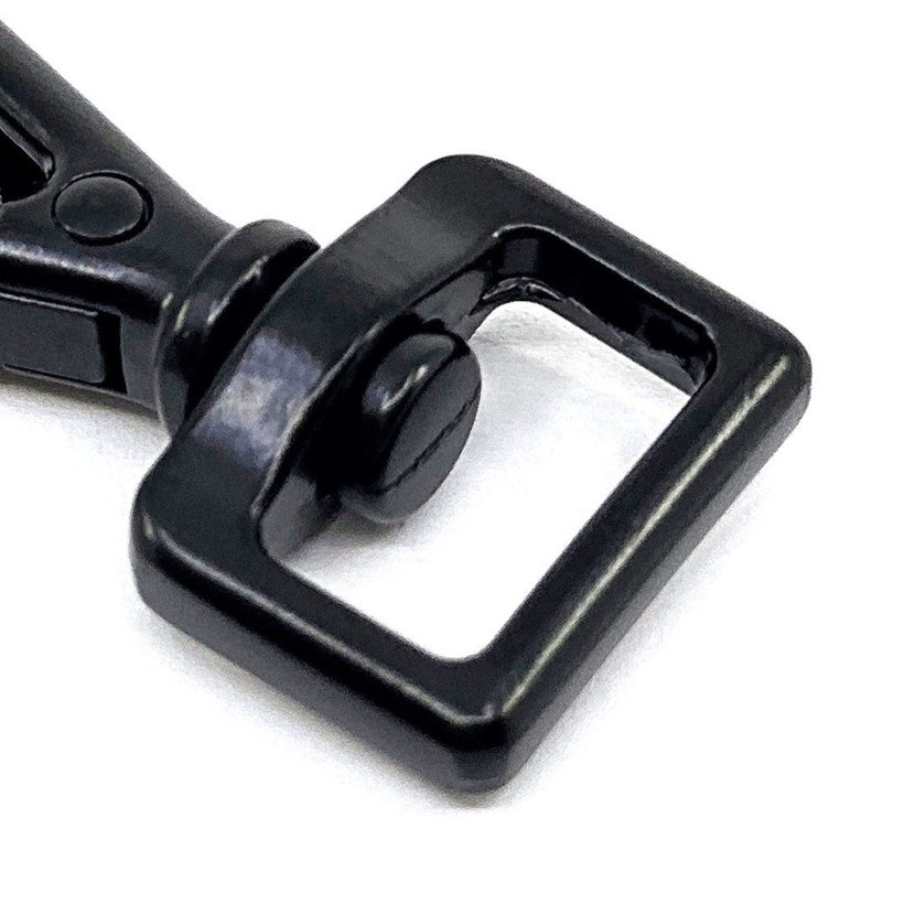 Karabína vodítková - čierna 67x34mm