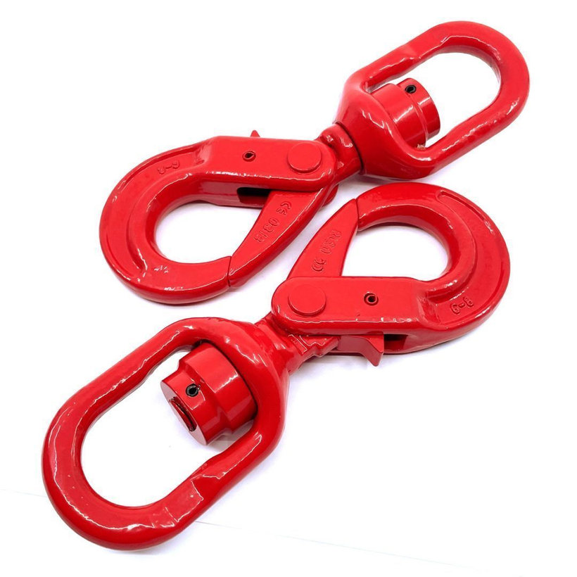 Hák otočný samoz. s ložiskom tr 80 červený 16mm