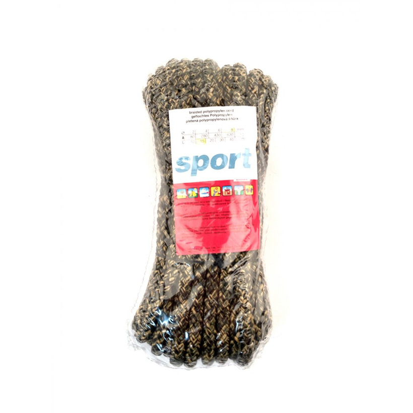 Polypropylénová šnúra pletená bez jadra farebná 15m 8mm
