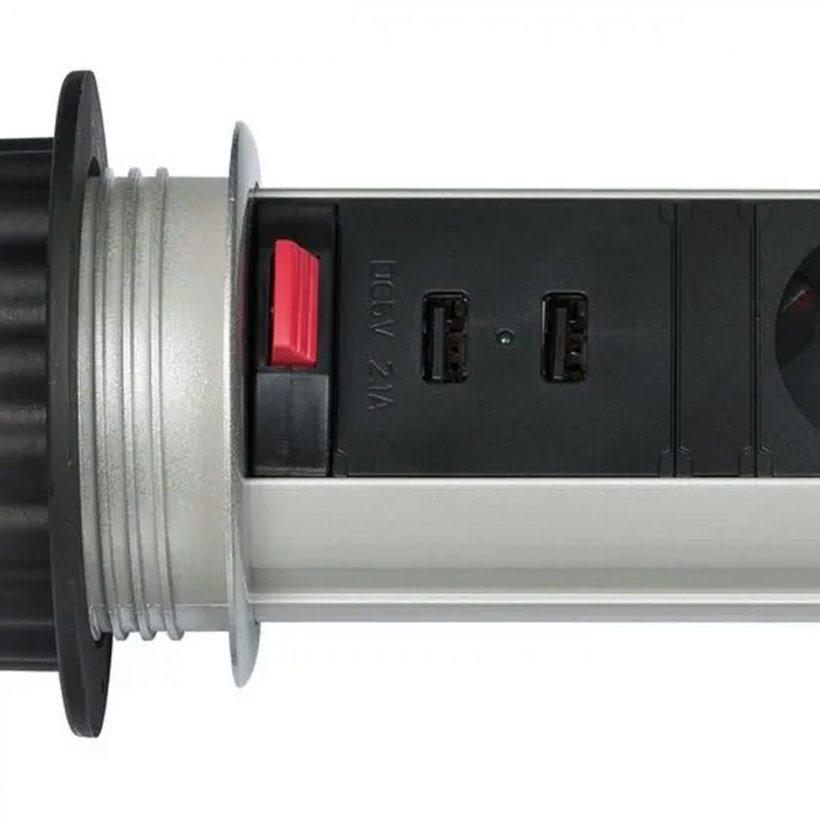 Inovatívna stolová zásuvka Tower Power s USB-nabíjačkou 2m