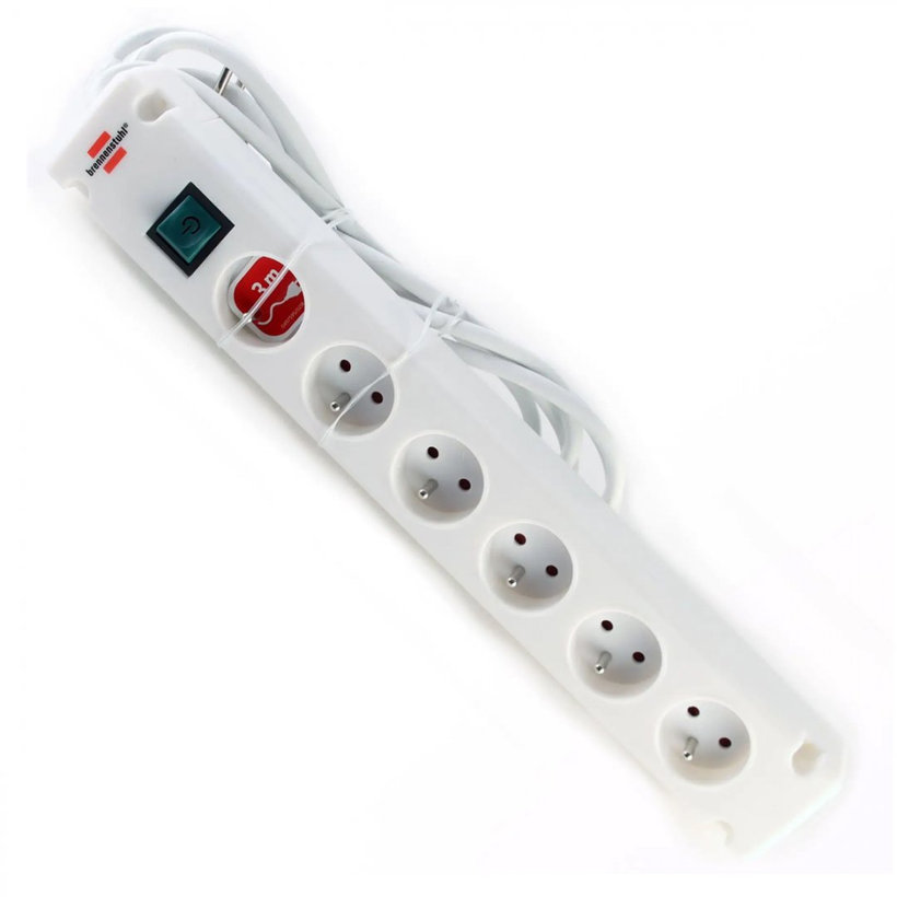 Predlžovací kábel Bremounta, montovateľný, biely 3m