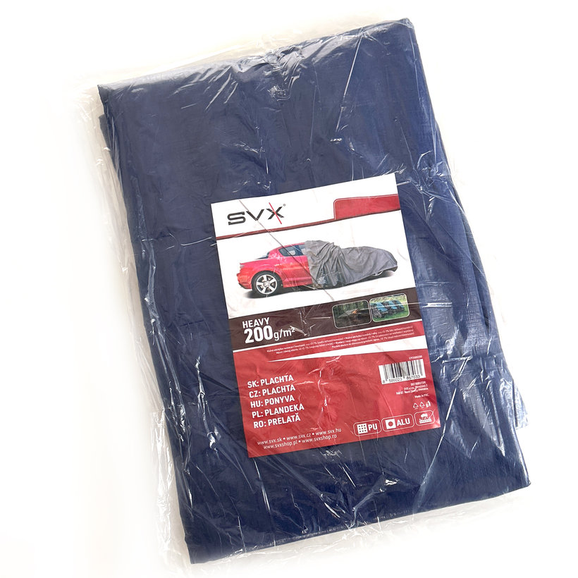 Plachta zakrývacia 2x8m modro-strieborná 200g/m²