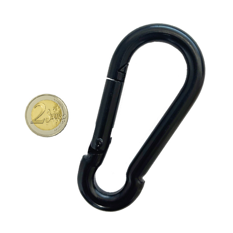 Karabína hasičská DIN 5299C čierna 11mm