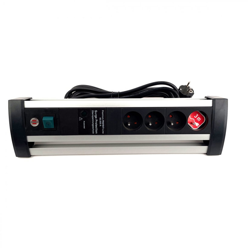 Prepäťová ochrana Office-Line 4 zásuvková čierna 1,8m