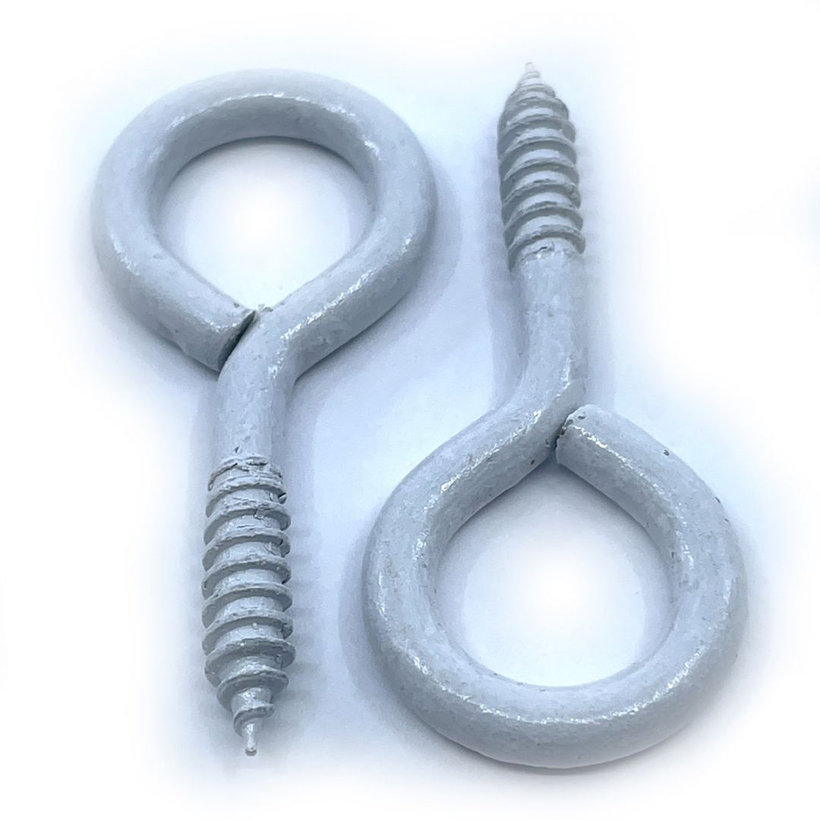 Oko s vrutom biely lak 16x8mm