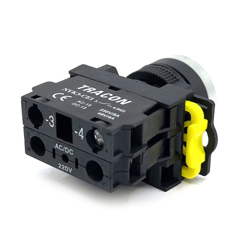 Tlačidlový spínač podsvietený žltý