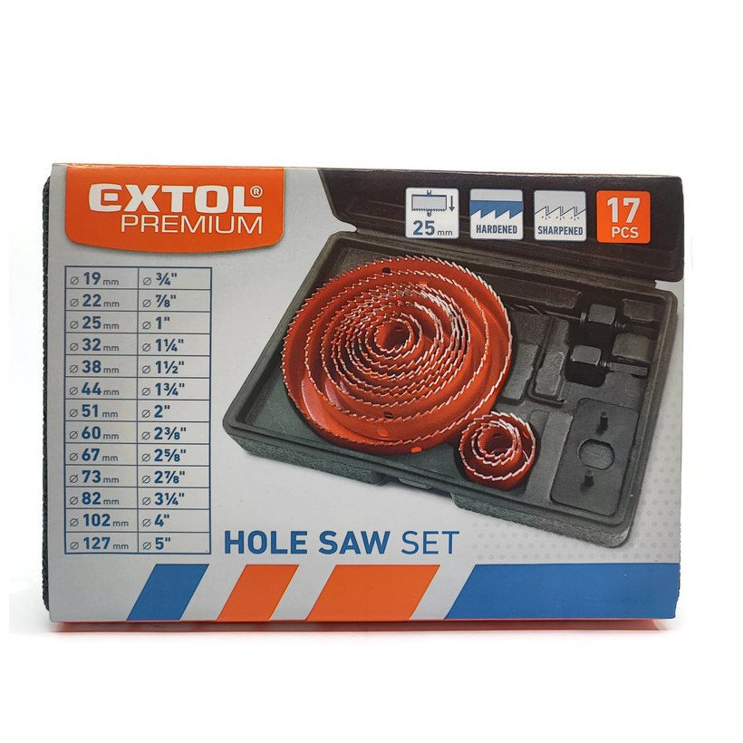 Vrtáky vykružovacie korunkové 17-dielna sada