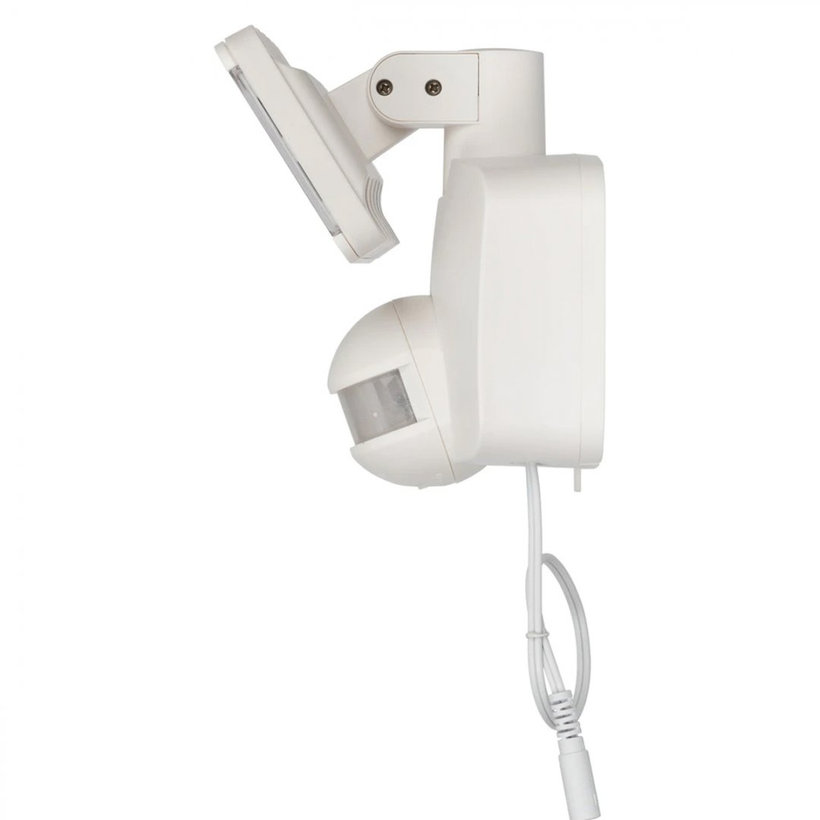 Solárny LED reflektor s pohybovým PIR detektorom biely