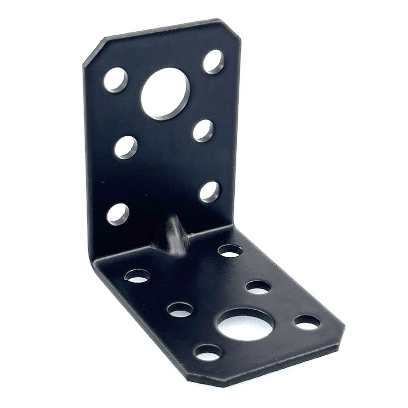 Uholník s prelisom - čierny 10ks 50x50x35x2mm