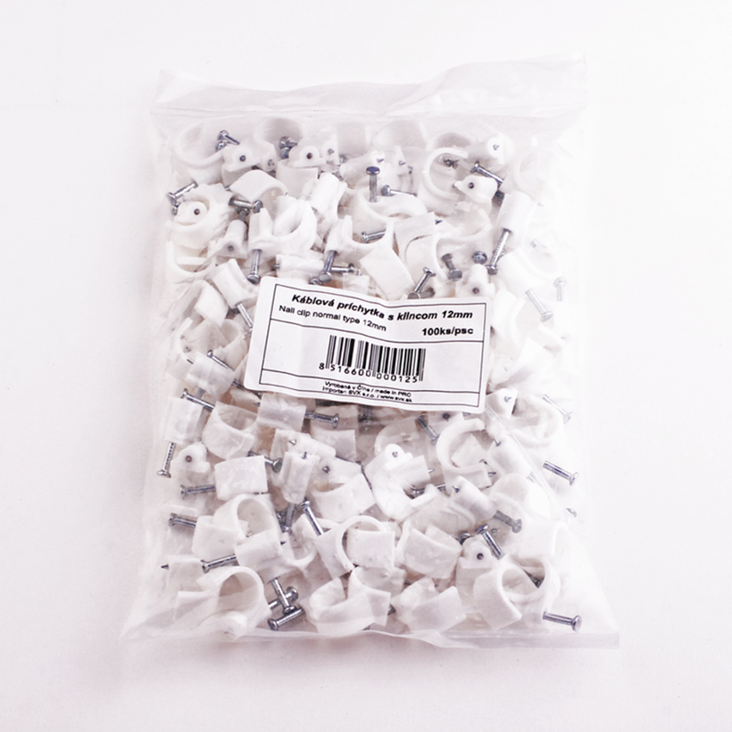 Kabelážna príchytka oválna biela 10mm