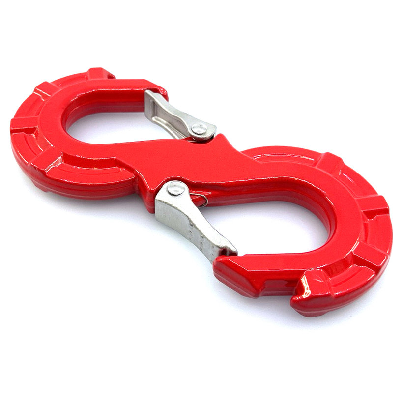 S hák s poistkou pre offroad červený