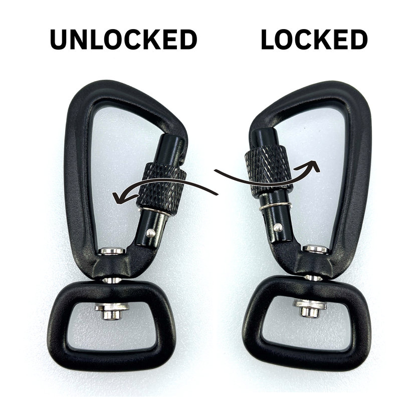 Hliníková karabína so skrutkou 69mm - čierna