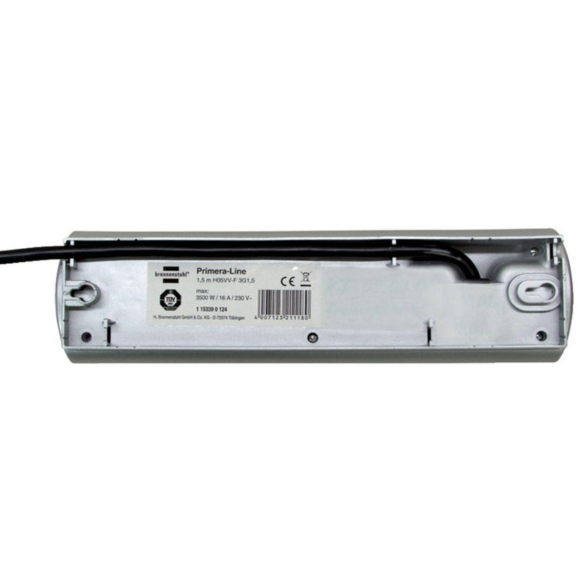 Predlžovací kábel PRIMERA 10 zásuviek 16A strieborný 2m