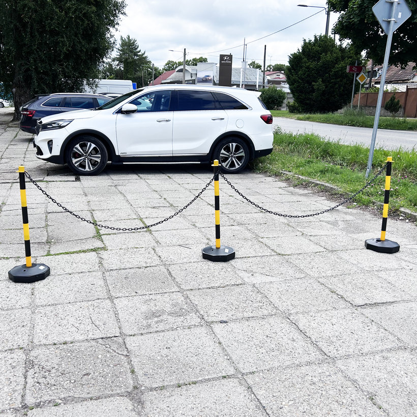 Cestársky podstavec čierno-žltý 90 cm