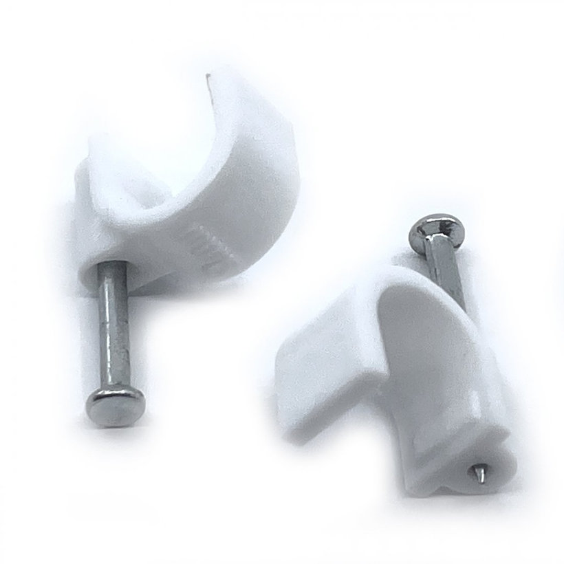 Kabelážna príchytka oválna biela 9mm