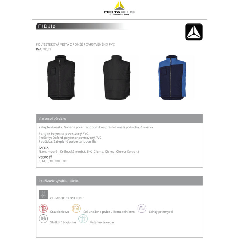 Pracovná vesta FIDJI2 čierna-červená M