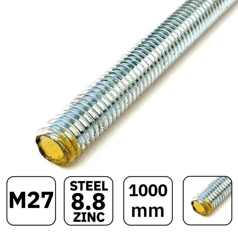 Závitová tyč DIN 975 8.8 zn M27x1000