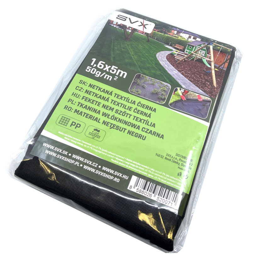 Netkaná textília čierna 1,6x5m 50g/m2