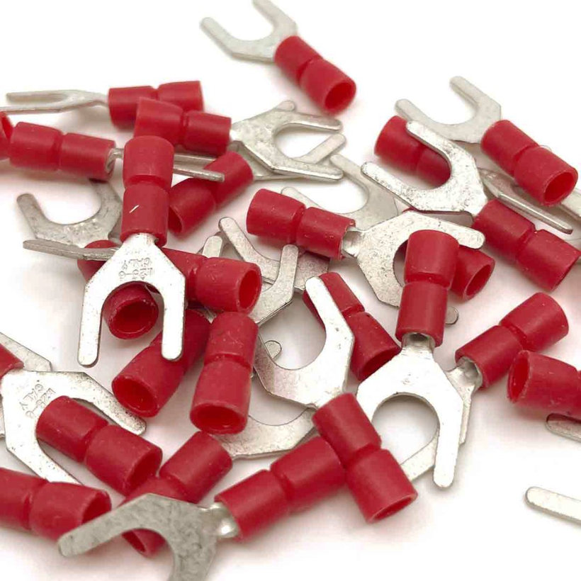 Izolované Cu lisovacie vidlice červené 1,5mm²