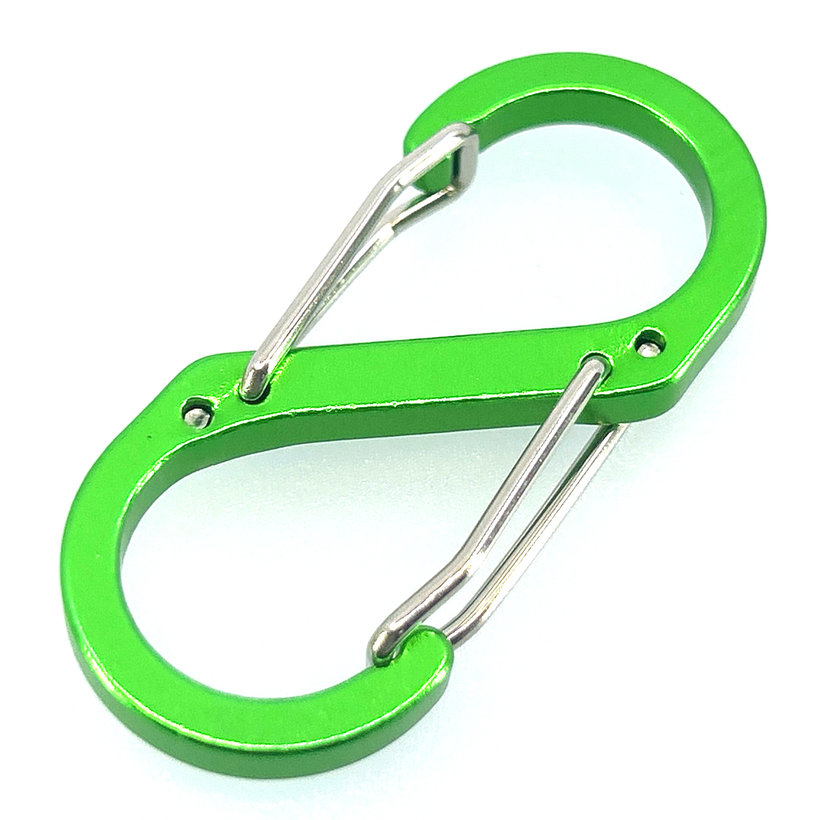Okrasná karabína v tvare S-háku 50 mm - zelená