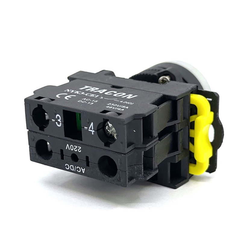 Tlačidlový spínač podsvietený modrý