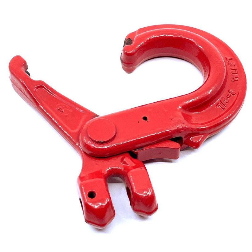 Samozaisťovací hák na reťaz s vidlicou tr 80 červený 13mm