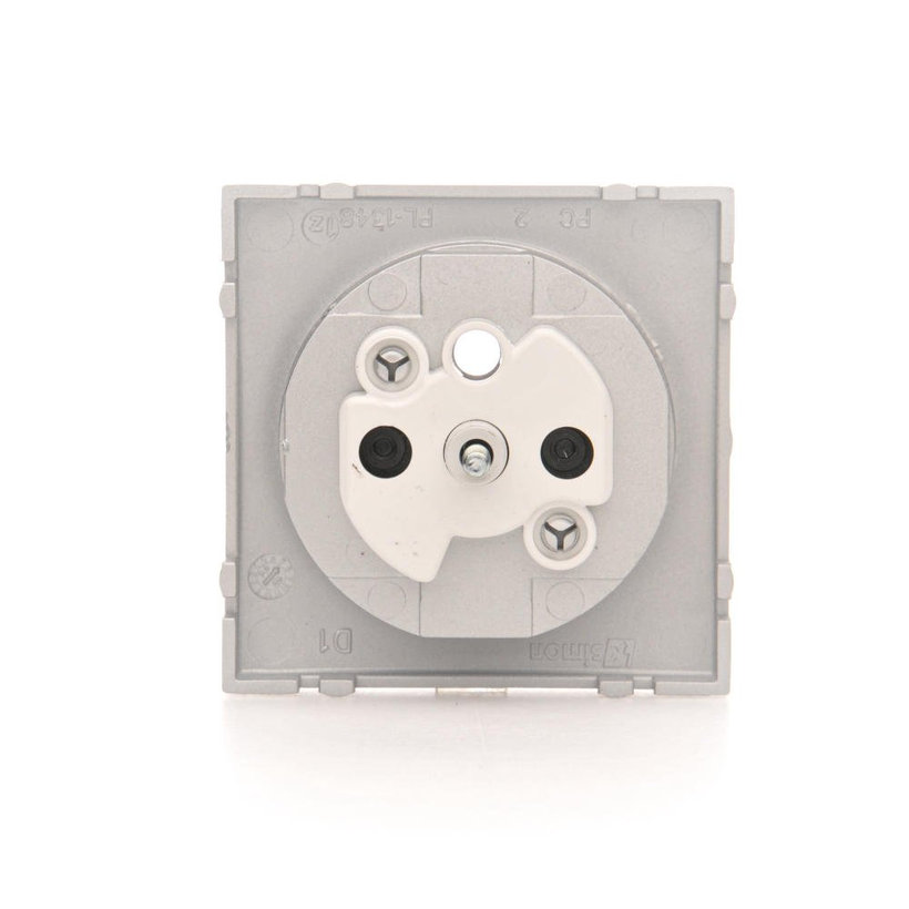 Kryt jednoduchej zásuvky s uzemnením - strieborný