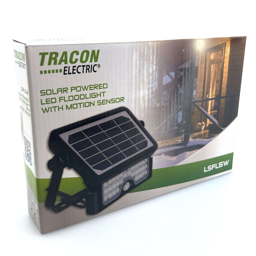 LED reflektor so solárnym panelom a snímačom pohybu