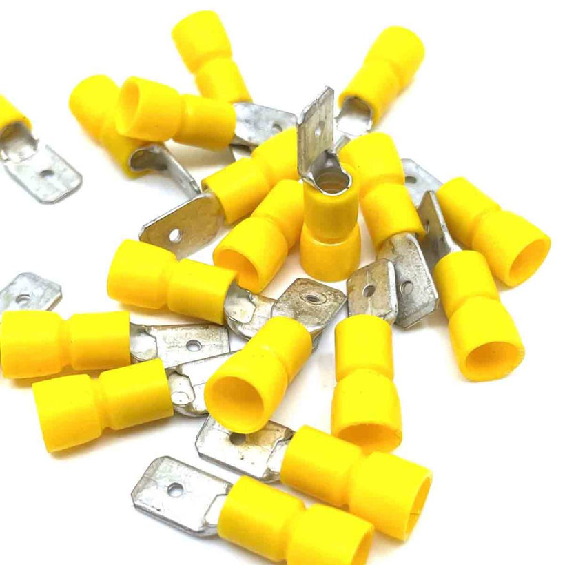 Izolované Cu lisovacie kolíky ploché žlté 6mm²