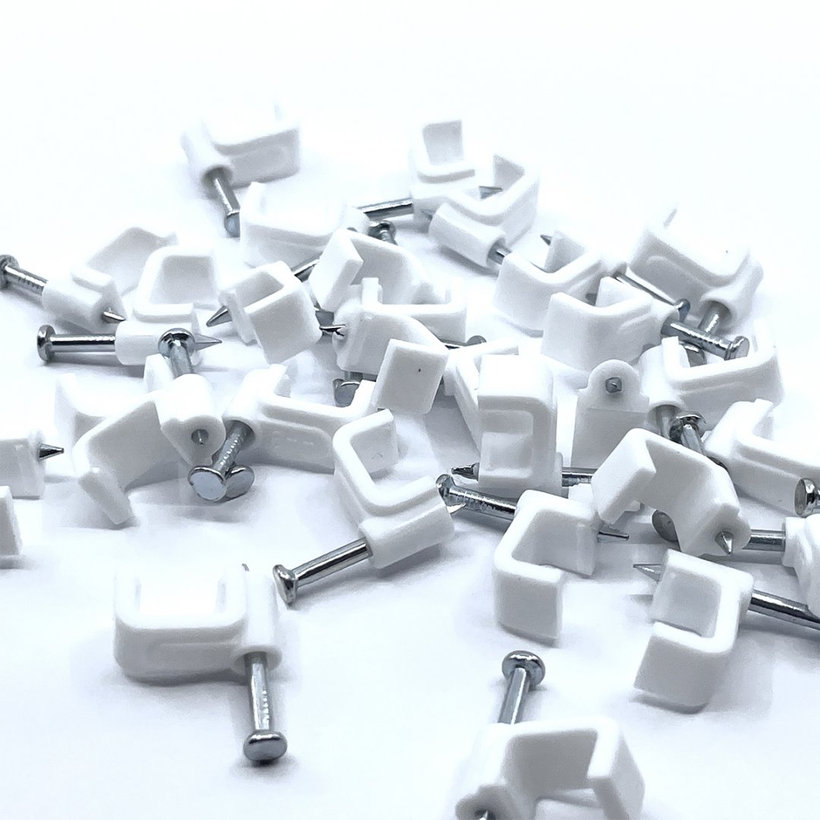 Kabelážna príchytka štvorcová biela 10mm