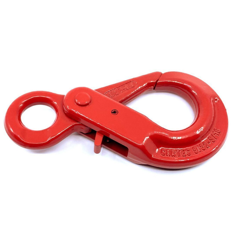 Samozaisťovací hák s okom tr 80 červený 13mm