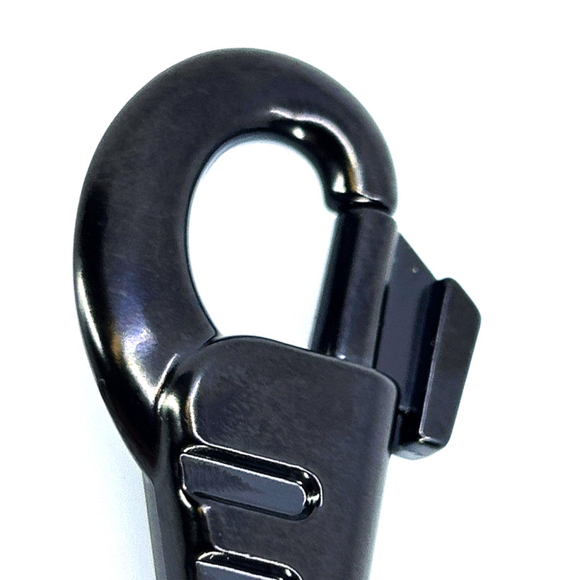 Karabína otočná s prelisom čierna 80x25mm