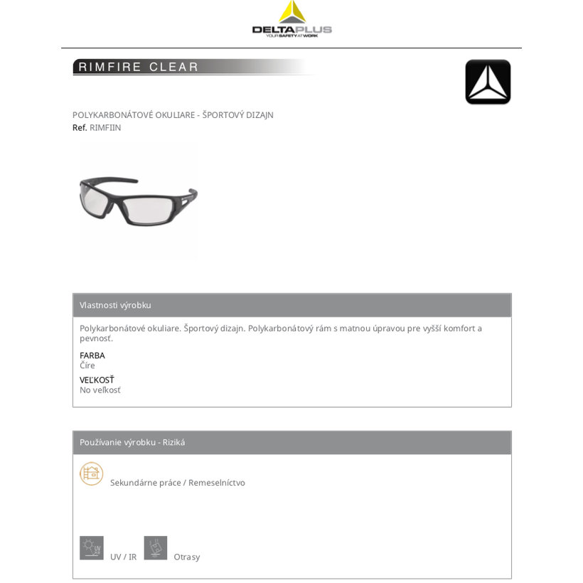 Pracovné okuliare RIMFIRE CLEAR