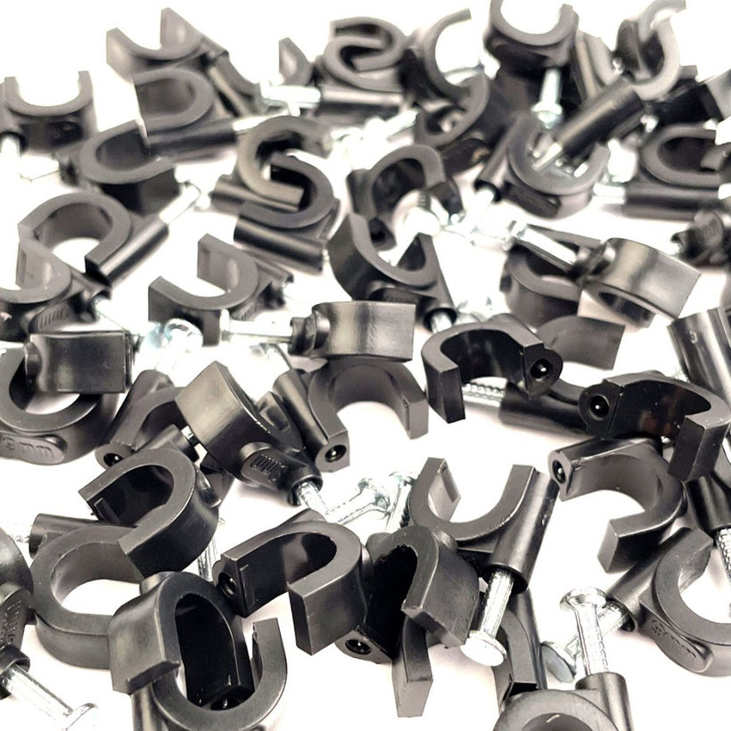 Kabelážna príchytka oválna čierna 4mm