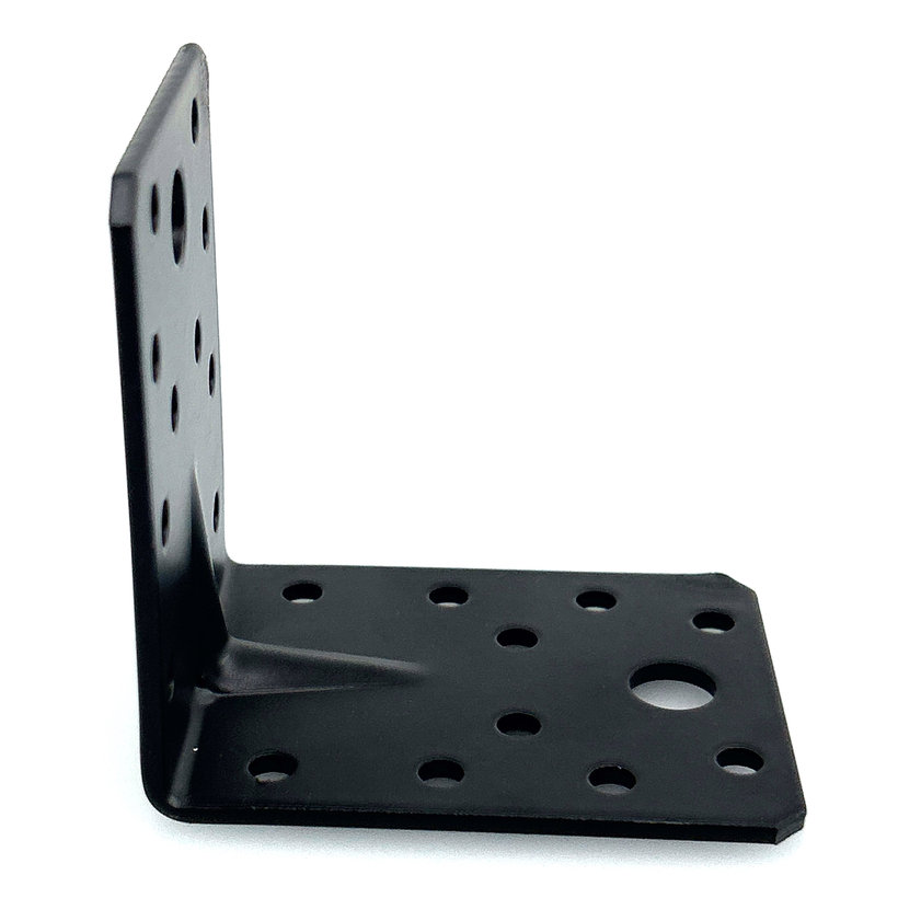 Uholník s prelisom - čierny 10ks 70x70x55x2,5mm