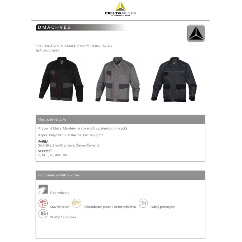 Pracovná bunda D-MACH sivá-žltá XXL